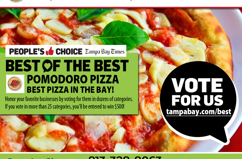 Please vote for Pomodoro Pizza for Best Pizza of the Bay!